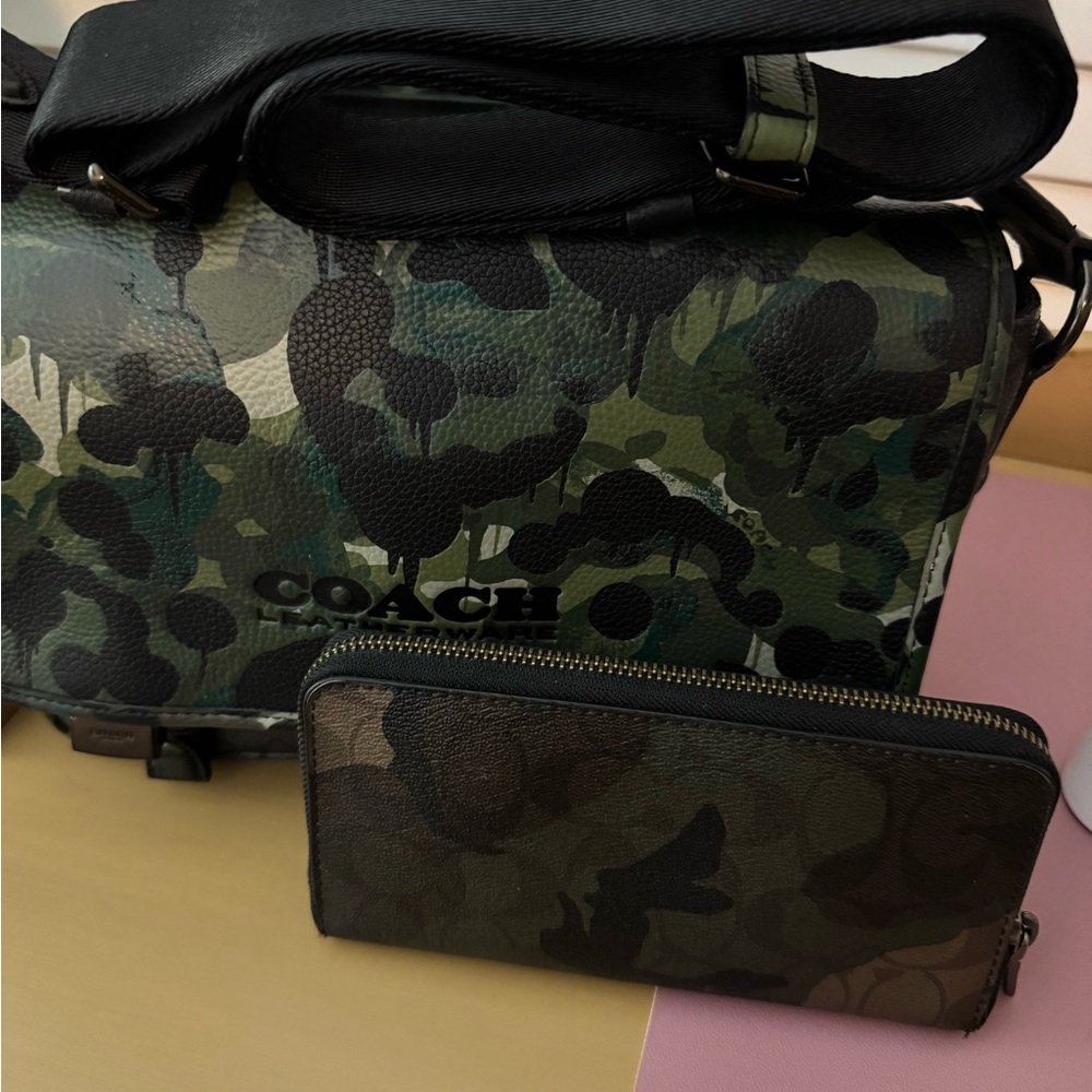 Coach Camouflage Messenger Bag and Coach Zippy Wallet
